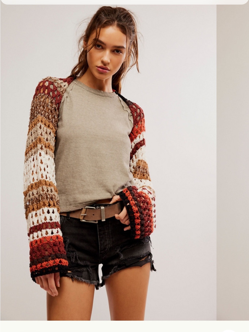 Free People Gia Crochet Shrug in Beachy Combo New with Thread Ends - Picture 5 of 12